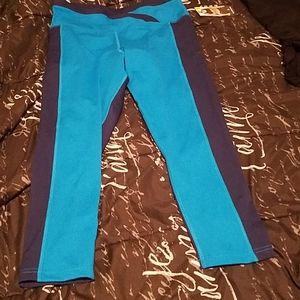 Blue and black leggings